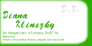 diana klinszky business card